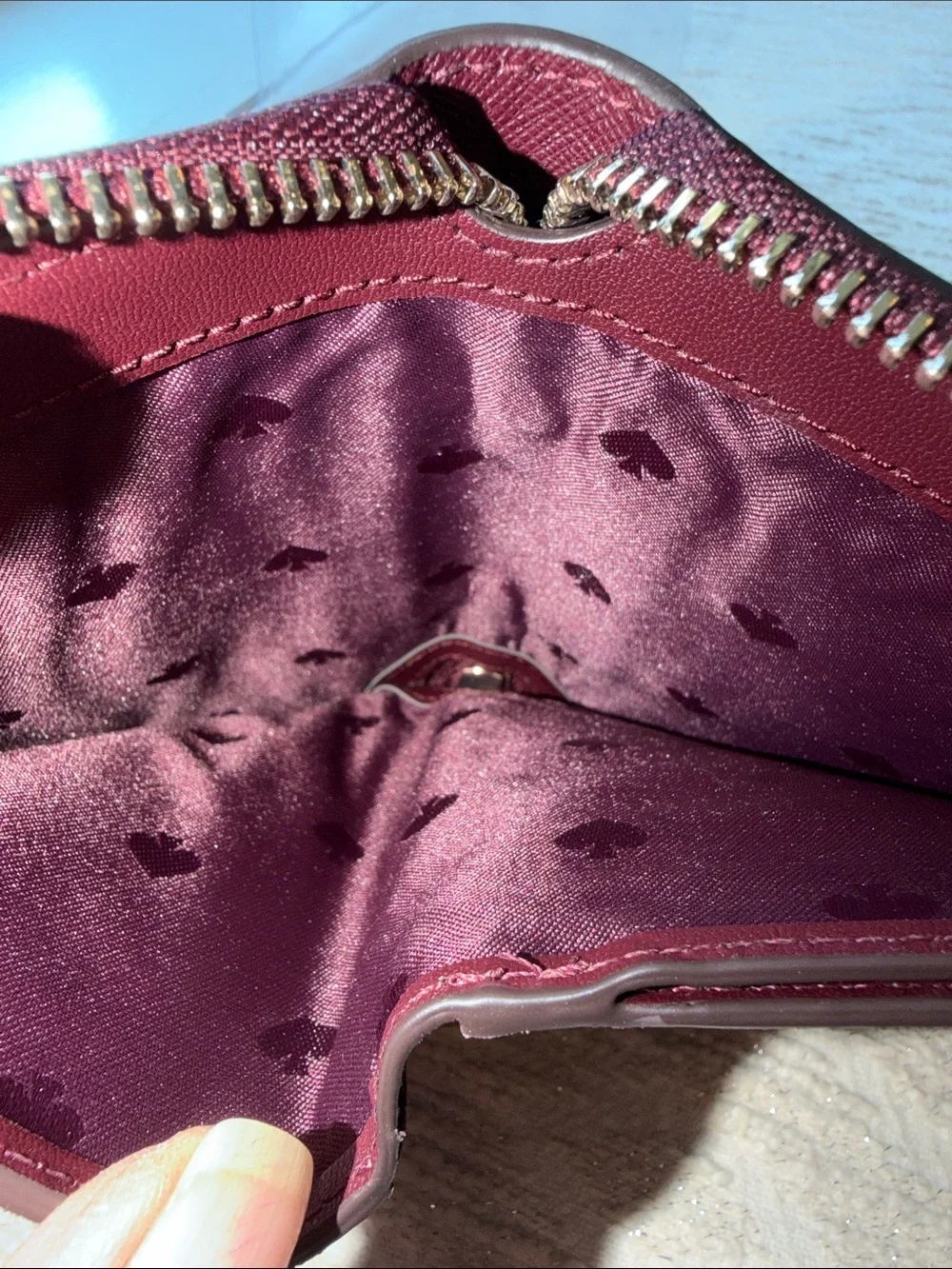 Kate Spade Burgundy Zip Around Wallet with Key Ring
